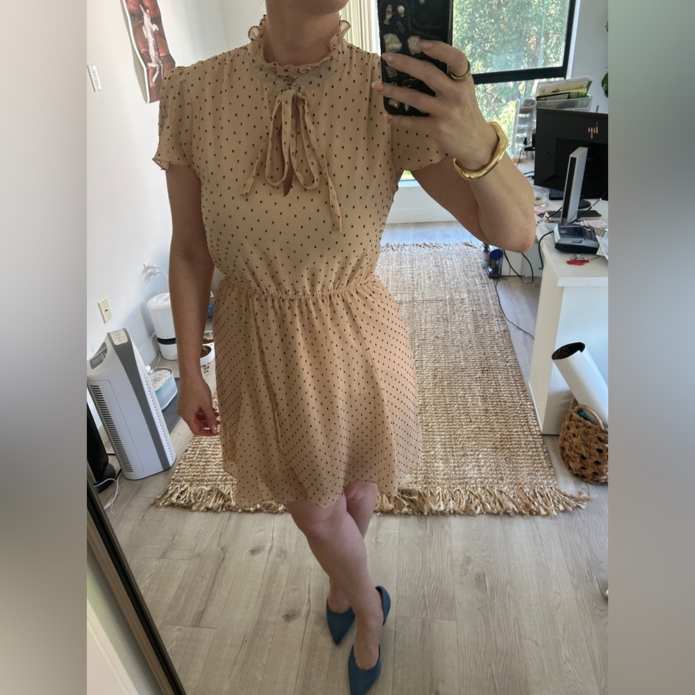 Walter Baker Beige Polka Dot Mini Dress